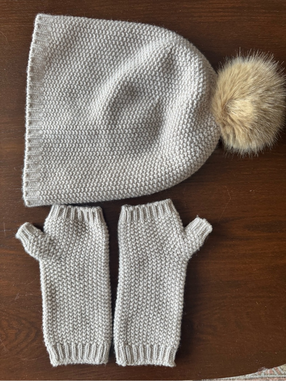 Johnstons of Elgin Beanie and Fingerless Glove Set